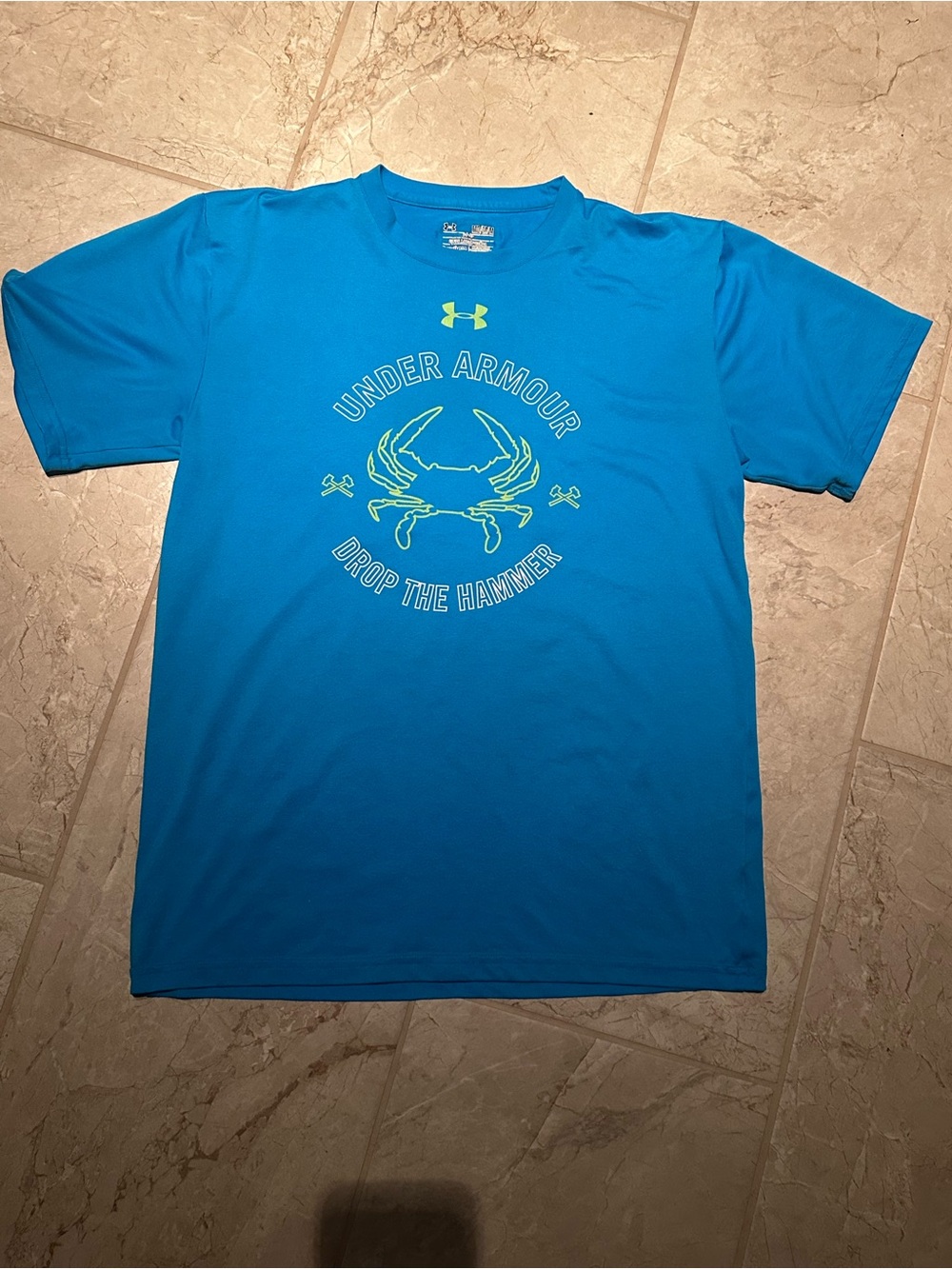 Under Armour M crab heat gear t shirt blue Drop the Hammer